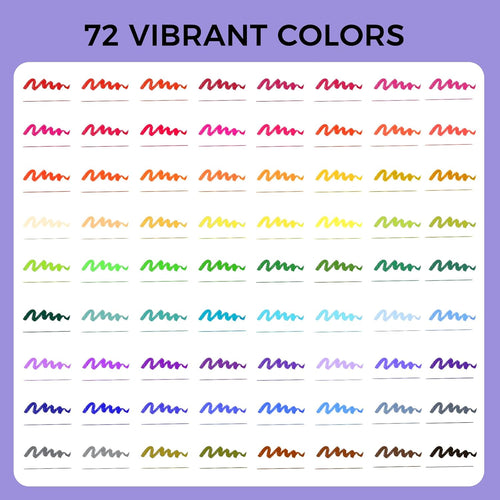 Artecho 72 Colors Markers for Adult Coloring Books, Dual Tip Markers for School, Fine and Brush Tip for Adults Coloring Books, Calligraphy, Drawing, Sketching