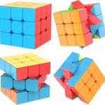3x3 Stickerless Speed Cube with Stand and Tutorial for Kids STEM Learning Toy