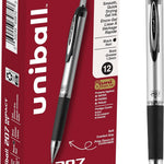uniball 207 Impact Retractable Gel Pens, Bold Point (1.0mm), Black, 12 Pack
