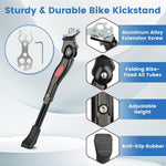 veckuson kickstand for kids bikes, 16-22 inch adjustable aluminum alloy center mount