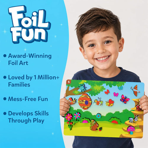 Skillmatics Foil Fun Bugs & Butterflies, Foil Art, Gift for Boys & Girls | Travel Toys, Sticker Activity Kit, Fine Motor Skills, DIY Mess-Free Art, Screen-Free, Gifts for Kids Ages 4, 5, 6, 7, 8, 9