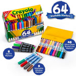 Crayola Washable Broad Line Marker Variety Set (64ct), Teacher School Supplies for Toddlers & Kids, Ultra-Clean, Window, & Gel FX Markers for Kids, 3+