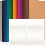 30 Pack Lined Notebook Journals Bulk, A5 College Ruled Composition Notebook, 8.3”x 5.5”,Kraft Cover with Rainbow Spines, 15 Colors 60 Pages for School Office Travel