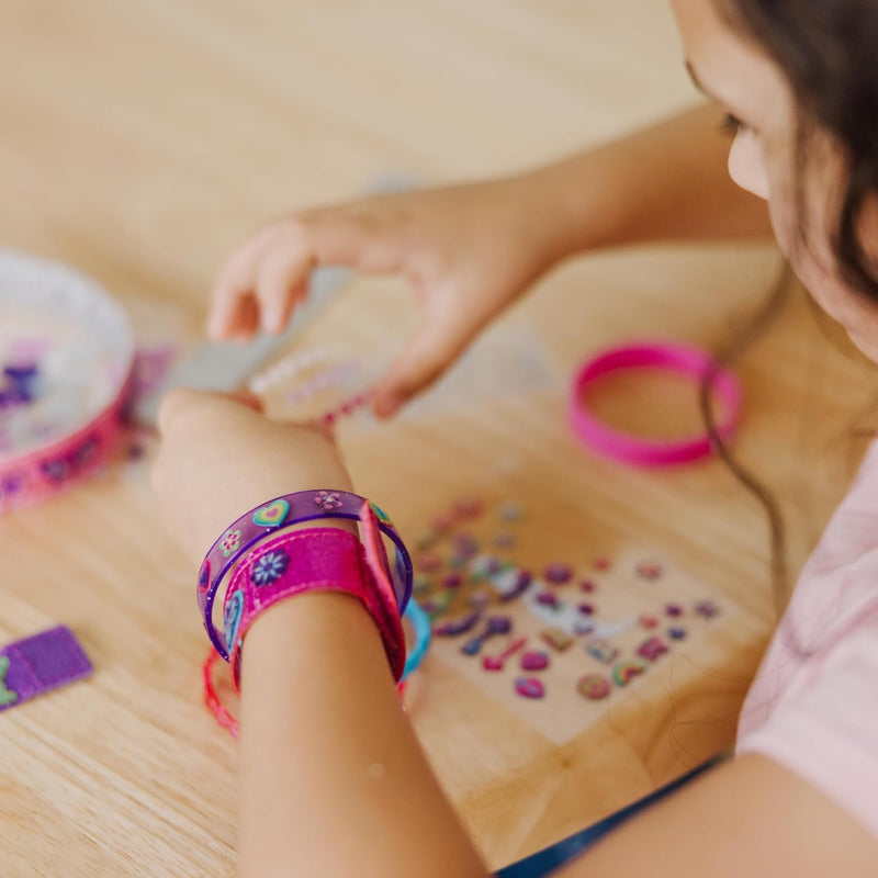Melissa & Doug Design-Your-Own Bracelets with 100+ Sparkle Gems & Glitter Stickers for Kids, Ages 4+