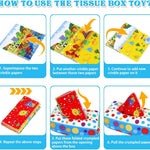 Baby Toys 6-12 Months: Baby Tissue Box 6 Month Old Montessori Toy | Pulling Play Scarf Soft Box with Crinkle Paper - Infant Sensory Toy for Babies 7 8 9 10 Month Old 1st Birthday Boy Girl Gifts