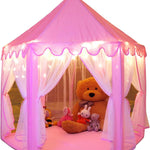 Monobeach Princess Tent Girls Large Playhouse Kids Castle Play Tent with Star Lights Toy for Children Indoor and Outdoor Games, 55'' x 53'' (DxH)