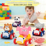 AugToy Press to Go Cars Toys for Baby Infant Toddlers Toys | Animal Racing Cars Toys, Push Go Cars Toys for Baby Boys Girls Easter Christmas Birthday Gifts