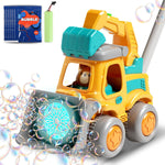 CreatiMachi Rechargeable Bubble Machine for Toddler, Lawn Mower Toy with Dual Play Modes and LED Lighting