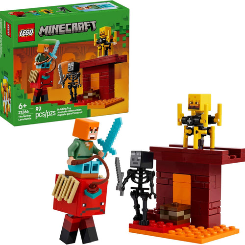 LEGO Minecraft The Nether Lava Battle Toy and Playset for Kids Ages 6+