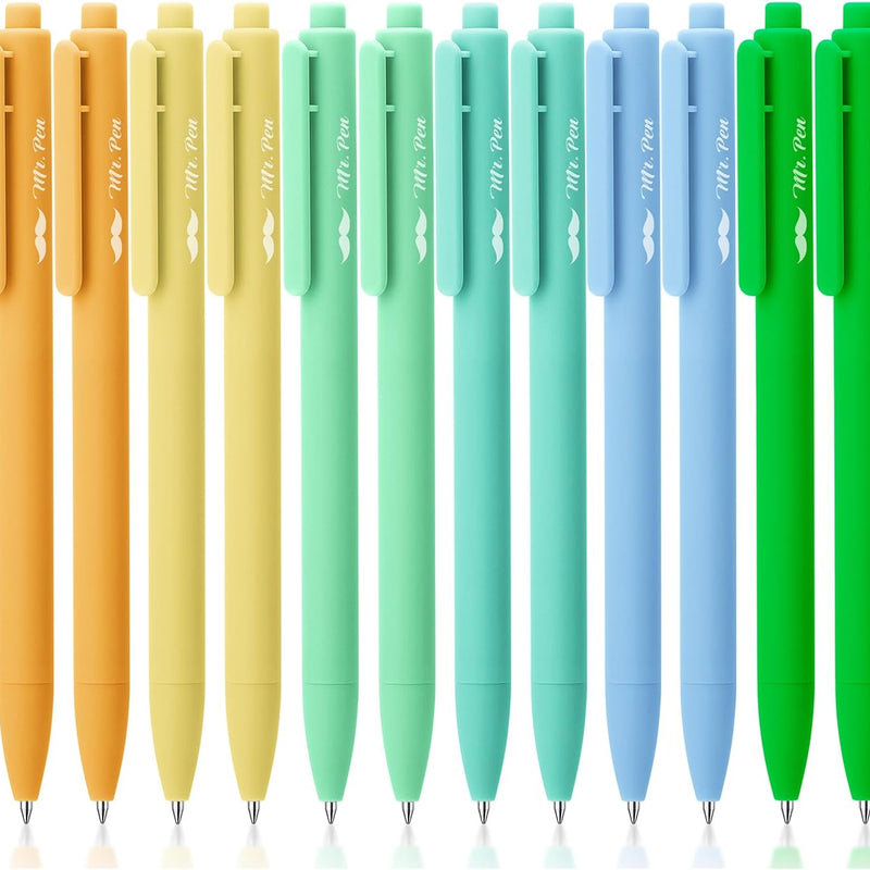 Mr. Pen- Retractable Gel Pens, 12 Pack, Colorful Ink, Fine Point 0.7mm | Fast Dry, Smooth Writing, Cute Pens for Drawing, Writing Planner and School Supplies