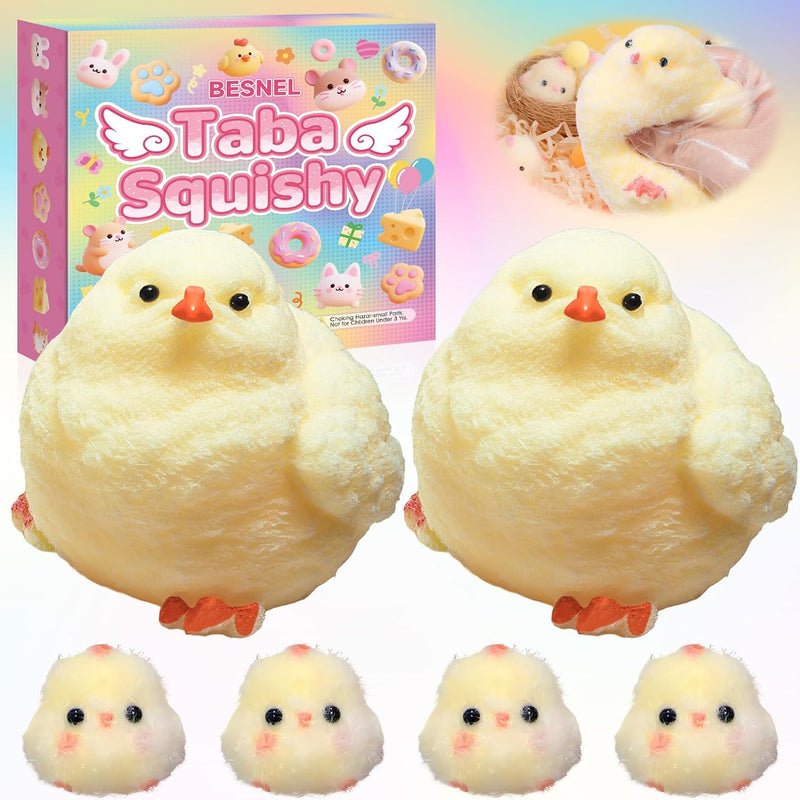 4pcs Taba Squishy Hamster Fidget Toys, Big Soft fufu Hamster Squishy Toy, Cute Taba Toys for Stress Relief, Hamster Fidget Toys Suitable Adults Kids