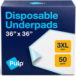PULP Chucks Pads Disposable Adult 36 x 36 | 50 Underpads | Extra Large Absorbent Incontinence Bed Pads | Pee Pads for Adults, Kids, Elderly & Babies | Waterproof & Leakproof | Dog Pads