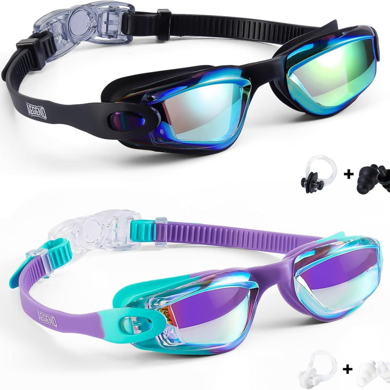 Aegend Swim Goggles for Kids Youth 3-14 Anti-Fog Anti-UV Comfort Fit Goggles for Swimming
