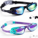 Aegend Swim Goggles for Kids Youth 3-14 Anti-Fog Anti-UV Comfort Fit Goggles for Swimming