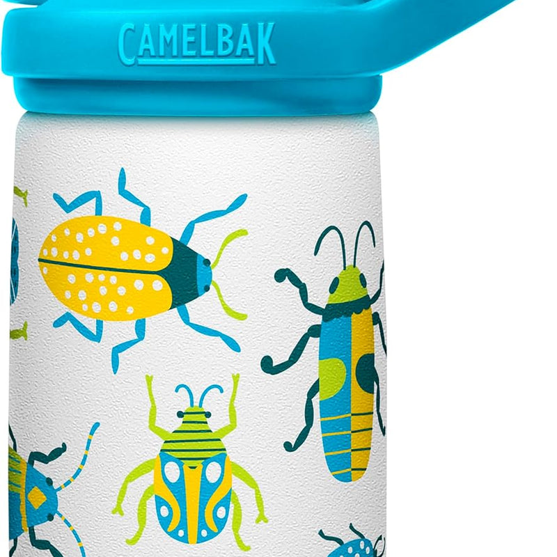 CamelBak Eddy+ Kids Insulated Stainless Steel Water Bottle with Bite Valve Straw, Leak‑Resistant Design for Everyday Hydration, 12oz, Biking Dogs