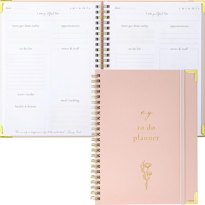 Beautiful To Do List Notebook - Aesthetic Daily Planner to Easily Organize Your Tasks And Boost Productivity - Stylish Undated ADHD Planner Gift and The Perfect School or Office Supplies For Women