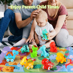 Dinosaur Car Toys for 1 Year Old Boy Gifts with Playmat/Storage Bag | 9 PCS Vehicles for Baby Boy Gifts,1 Year Old Toys for Toddler Boy Toys 1-2,1st Birthday Gift for Infant 12 18 Months