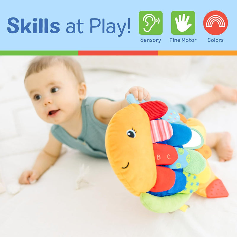 Melissa & Doug K's Kids Flip Fish Stuffed Animal and Baby Mirror for Tummy Time and Sensory Play, Soft and Safe for Infants 0-9 Months