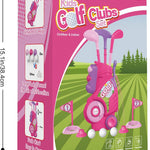 Liberry Toddler Golf Clubs Set Toy for 1 2 3 4 Years Old Girls Boys, Pink | Upgraded Kids Golf Cart, Shoulder Strap Design, Indoor and Outdoor Sports Game, Birthday Gifts for Baby