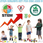 170 Pcs Building Toys for Kids Ages 4-8 with Toy Box Storage, Idea Guide, Building Blocks STEM Toys for 3 4 5 6 7 8 9 Year Old Creative Kids Activity, Christmas Birthday Gifts for Boys Girls