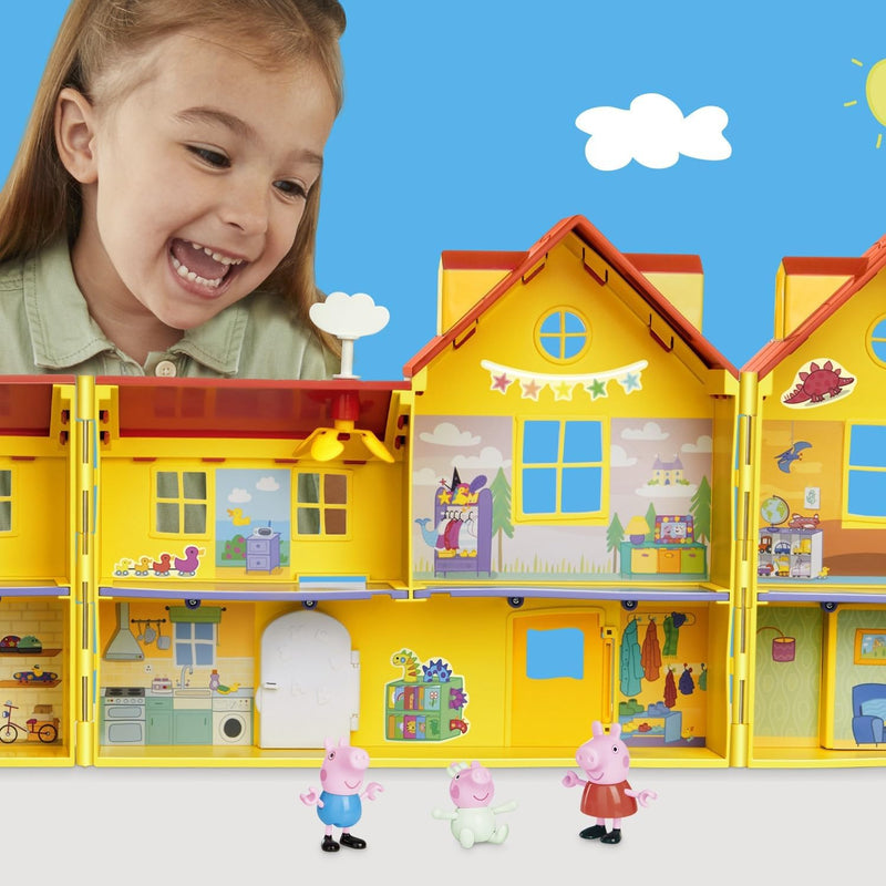 Peppa Pig Peppa's Big Family House Playset with 3 Figures, 11 Accessories, Baby Evie, Preschool Toys for Girls and Boys 3 and Up