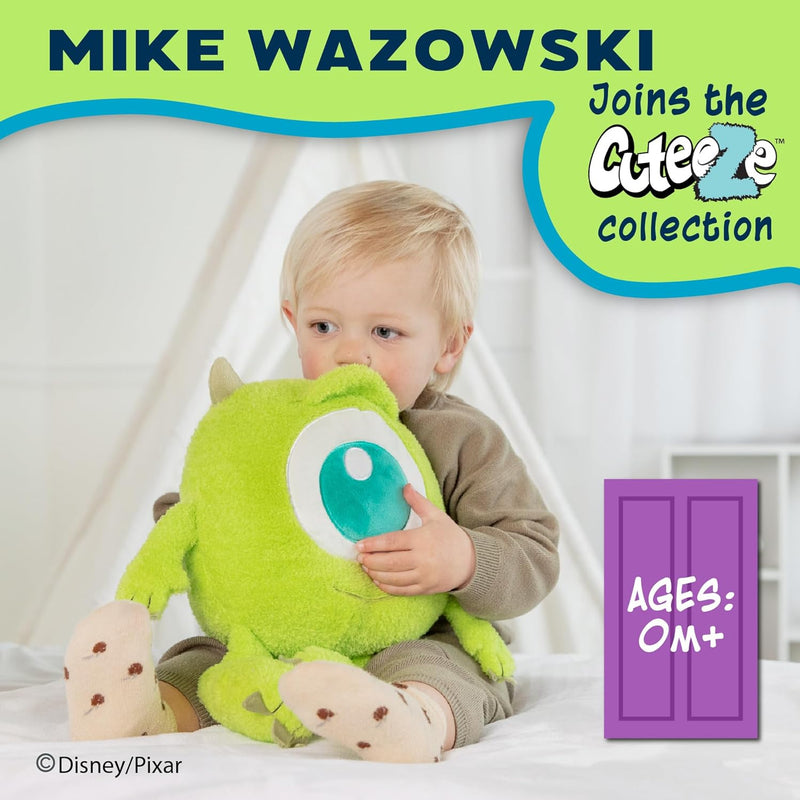 Disney Monsters Inc. Mike Wazowski Cuteeze Plush – Cute Cuddle Plushie Gift for Baby and Toddler Boys and Girls – 12 Inches