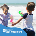 ArtCreativity octopus water balls, 3-pack, non-toxic durable rubber, bright blue green pink, 7.5" tall, 2.5" wide, 1-3 years, bath toys for kids