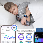 BIGGERFIVE 1.8" Kids Smart Watch, Fitness Tracker, Heart Rate Monitor, Sleep Tracker, IP68 Waterproof, Puzzle Games for 5-16 Year Old Girls Boys Teens, Blue