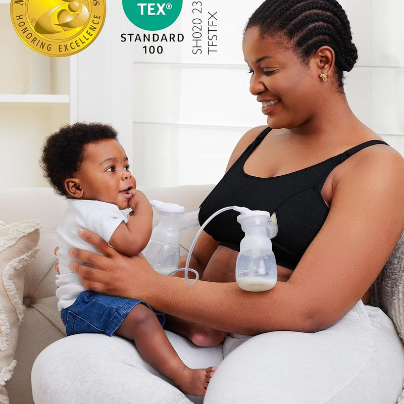 Momcozy Hands Free Pumping Bra, Adjustable Breast-Pumps Holding and Nursing Bra, Pumping & Nursing Bra in One