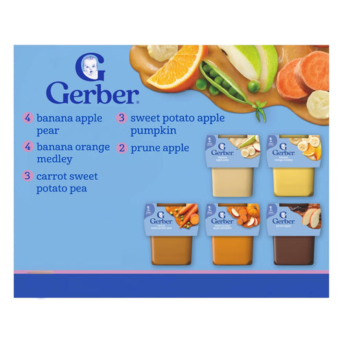 Gerber Stage 2 Super Blend Baby Food Variety Pack, 4 Oz, 32 Pack | Stage 2 super blend baby food variety pack; 32 x 4 oz tubs