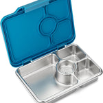 Yumbox Prêt Leakproof Stainless Steel Bento Lunch Box, Normandy Blue | Sandwich-Friendly Layout | Lightweight Design | Fits Most Lunch Bags | Dishwasher Safe (Top Rack)