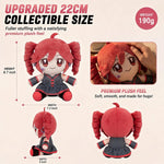 Collectible Pink Drill Twin Tail Girl Plush 22cm, Cute Anime Plush Character with 3D Twin-Drill Hair, Red and Black Outfit Figure Stuffed, Soft Anime Plushie Pillow Gift for Fans & Collectors