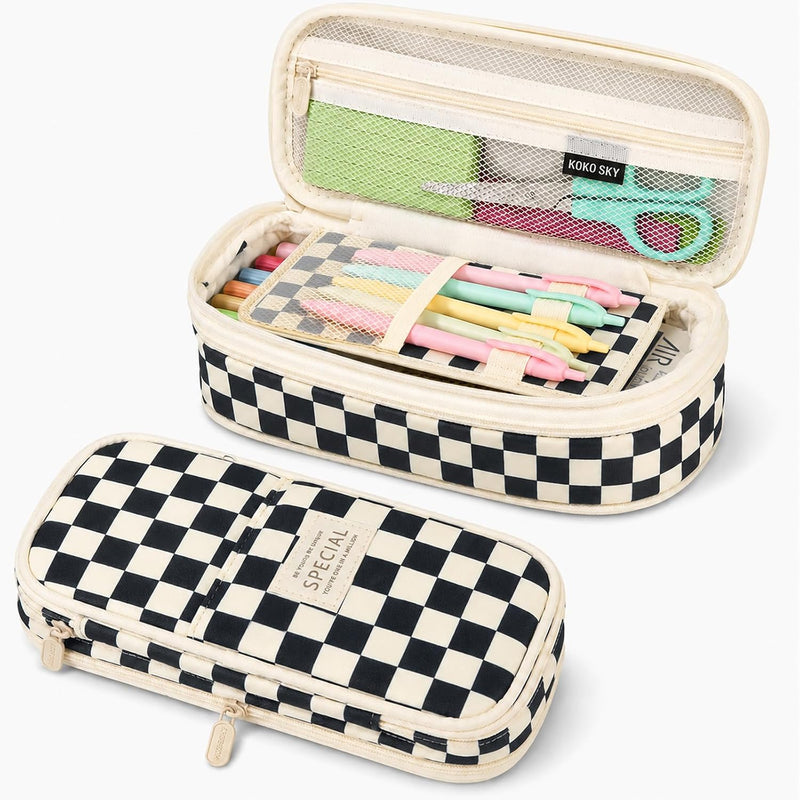 PUPTILY Pencil Case, Large Capacity Aesthetic Pencil Cases with Durable Zipper, Big Stationery Pencil Pouch for Women & Men, Adults Portable Storage Organizer Bag for College, Office, Travel (Green)
