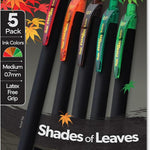 Pentel EnerGel Kuro Shades of the Ocean, Retractable Liquid Gel Pen, Assorted Ink Colors, Pack of 5 (BL437OCNPF5)