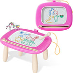 Kikidex Soft Pink Magnetic Drawing Board for Toddler Girls 1-2 Years Old Doodle Learning Toy