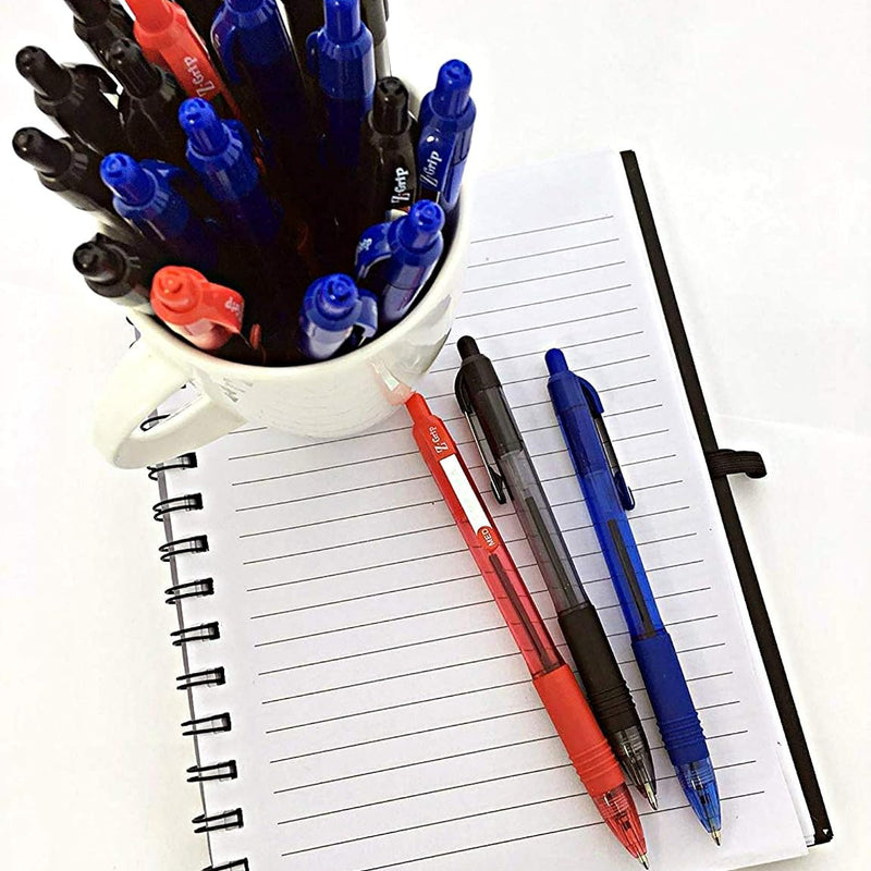 Zebra Pen Z-Grip Retractable Ballpoint Pen, Medium Point 1.0mm, 24 Black & 24 Blue Ink Pens, Bulk Pack of 48