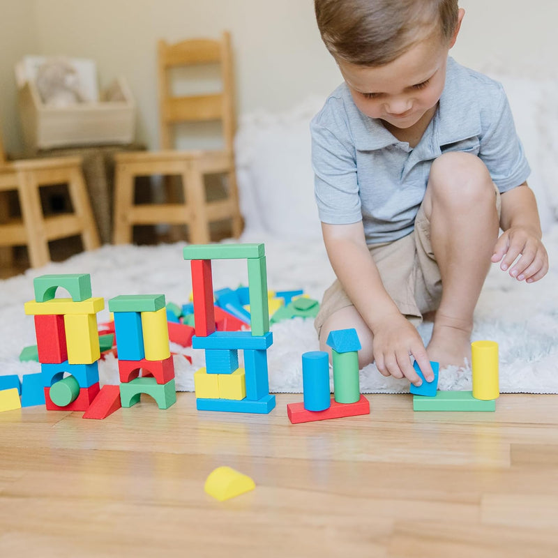 Melissa & Doug Wooden Building Blocks for Toddlers, 100-Piece Set, FSC Certified, Ages 2+