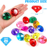 Large Gems Fake Plastic Gemstones Diamond Diving Toys for Kids Girls Princess Pirate Mermaid