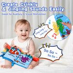2PCS Baby Books Toys 0-6 Months Infant Tummy Time Sensory Travel Toys | 3 4 5 6 Month Crinkle Touch Feel Busy Soft Book for Babies 0-3-6-12 Month Newborn Essentials Must Haves Boy Girl Shower Gifts