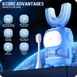 RexCodar Ultrasonic Kids Electric Toothbrush, IPX7 Waterproof, 5 Modes, Cartoon Astronaut, 60S Timer