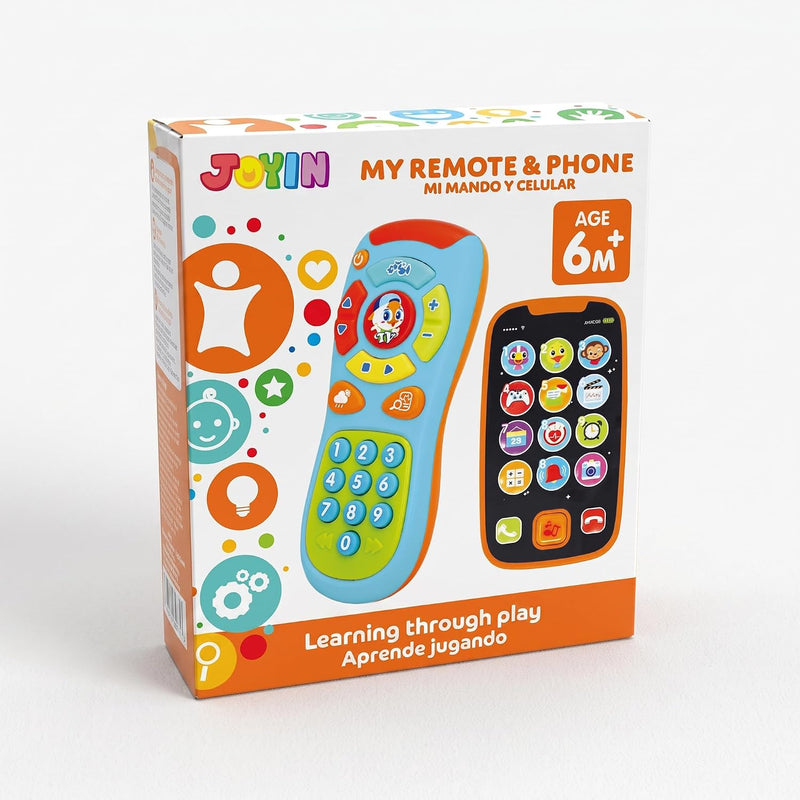 JOYIN Baby Learning Phone and Remote Toy for Toddler, Fun Smartphone Toys with Music for Infants, Boys or Girls, Holiday Stocking Stuffers, Kids Birthday Gift