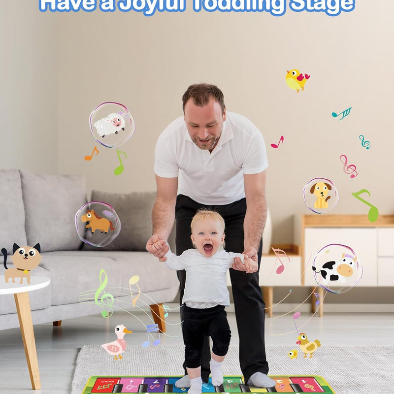 FOKI Floor Piano Mat for Toddlers, Sensory Educational Dancing Musical Keyboard Carpet Toy