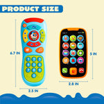 JOYIN Baby Learning Phone and Remote Toy for Toddler, Fun Smartphone Toys with Music for Infants, Boys or Girls, Holiday Stocking Stuffers, Kids Birthday Gift