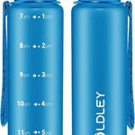 OLDLEY 32 oz Water Bottle, Motivational Water Bottle with Time Marker, Sports Water Bottle With Strap, Leakproof & BPA Free Large Water Bottles for School, Gym, Travel, Outdoor, Tritan, Transparent