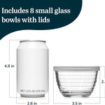 Libbey Small Glass Bowls with Lids Set of 8, Food Storage Prep Containers | Set of 8 Glass Bowls with Secure Lids Store Leftovers, Snacks, Sauces & Meal Prep Ingredients; Dishwasher Safe for Daily Use