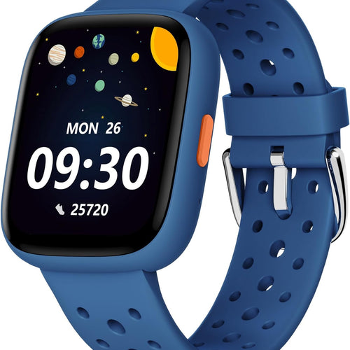 BIGGERFIVE 1.8" Kids Smart Watch, Fitness Tracker, Heart Rate Monitor, Sleep Tracker, IP68 Waterproof, Puzzle Games for 5-16 Year Old Girls Boys Teens, Blue