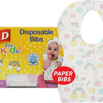 Glad for Kids Disposable Paper Bibs with Crumb Catcher, Sharks, 30 Count | Absorbent, leakproof design for mess-free feeding at meals, crafts, parties, and travel