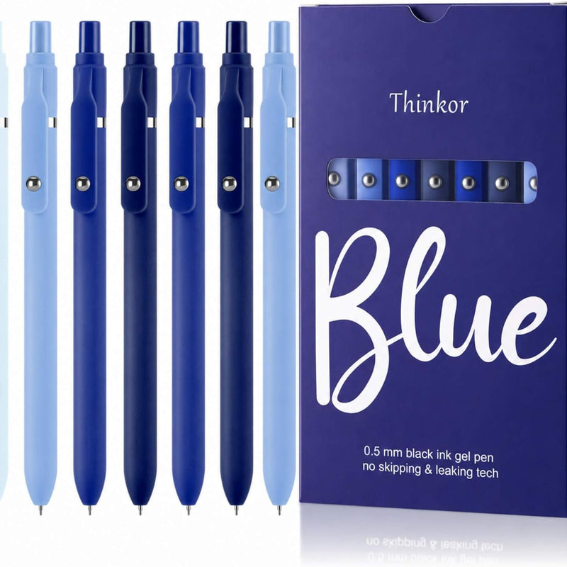 thinkor Gel Pens Black Ink, 7 Pcs 0.5mm Quick Dry Fine Point Smooth Writing Pens, Cute Office School Supplies Gifts for Women Student (7 Pcs Pink - Black Ink)