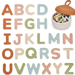 JoyCat Silicone Alphabet Magnetic Letters, 26 uppercase ABC fridge magnets for 3+ preschool learning, muted color set