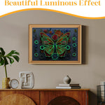 Challenging 1000 Piece Jigsaw Puzzle for Adults, Noctilucous Butterfly & Flower Art Design, Premium Click-Fit Pieces with Anti-Glare Coating, 3D Wall Decor, 27.5x19.6 Inch Dimensions.